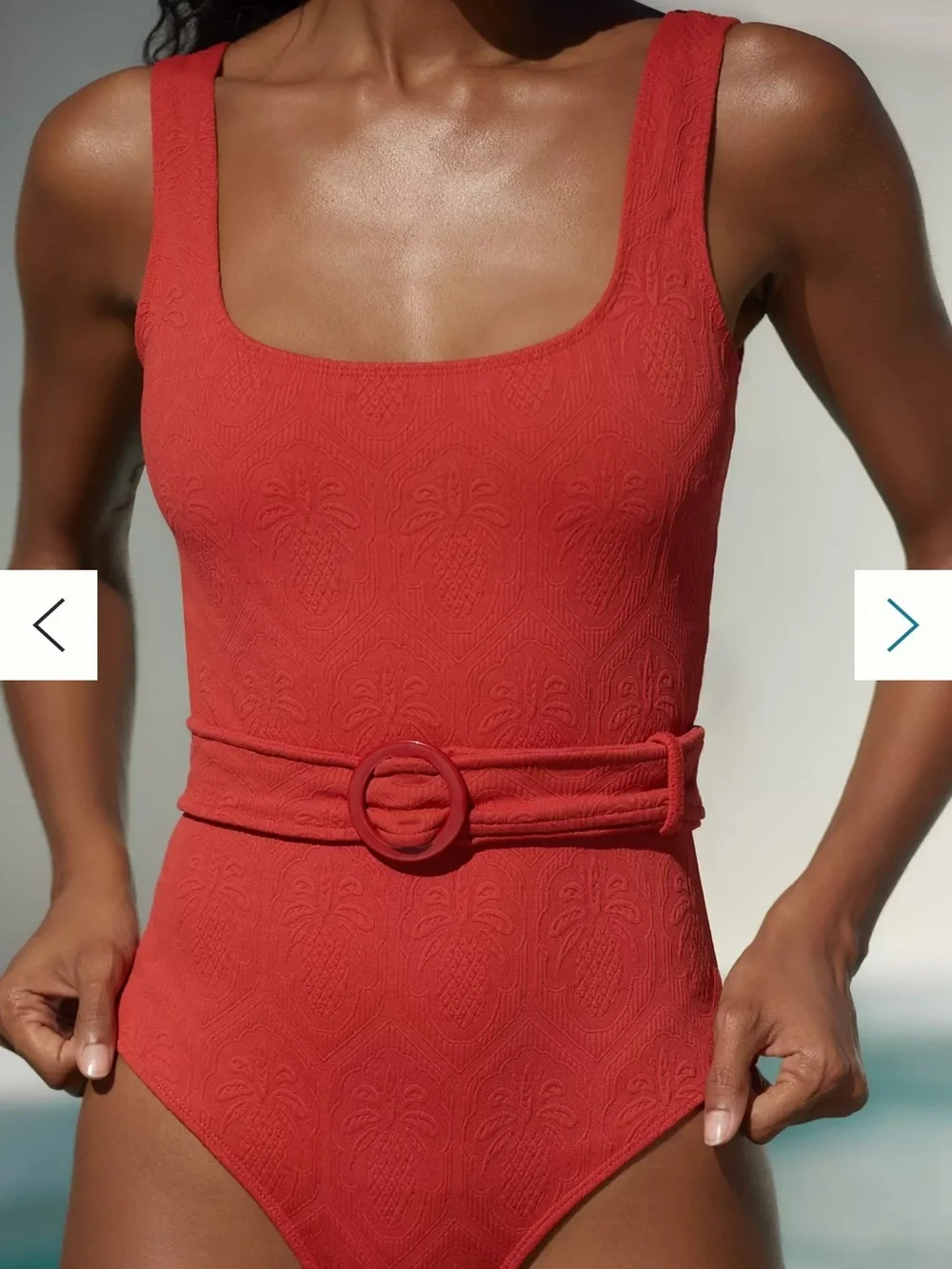 Farm Rio Matelasse Red One-Piece Swimsuit